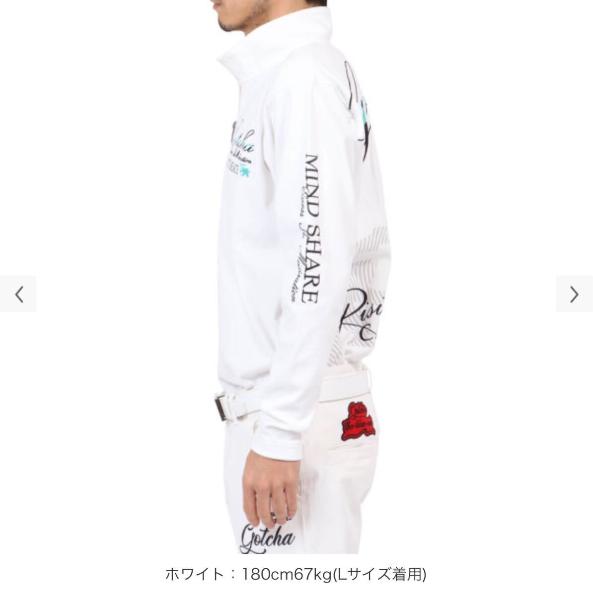 XXL/3L/XO ガッチャゴルフ ハーフジップシャツ 長袖 ポロシャツ