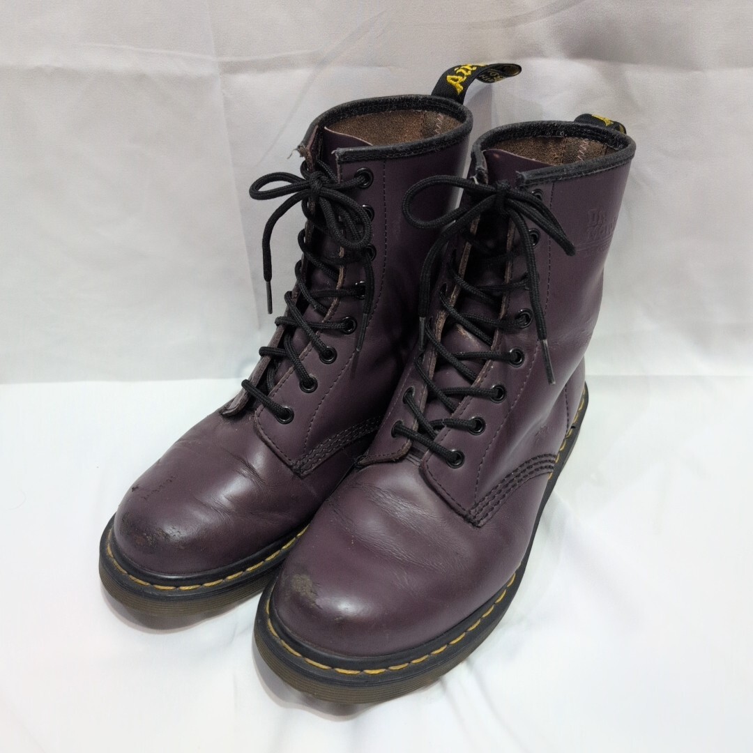 Dr.Martens ドクターマーチン 8ホール ブーツ 1400W レースアップシューズ UK7 26cm パープル 紫 パンク ロック