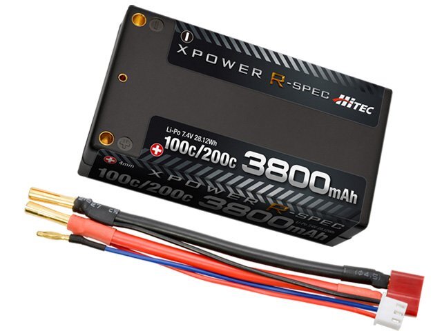 送料220円 ハイテック XPOWER R-SPEC Li-Po 7.4V 3800mAh 100C/200C #XPR3800S-B