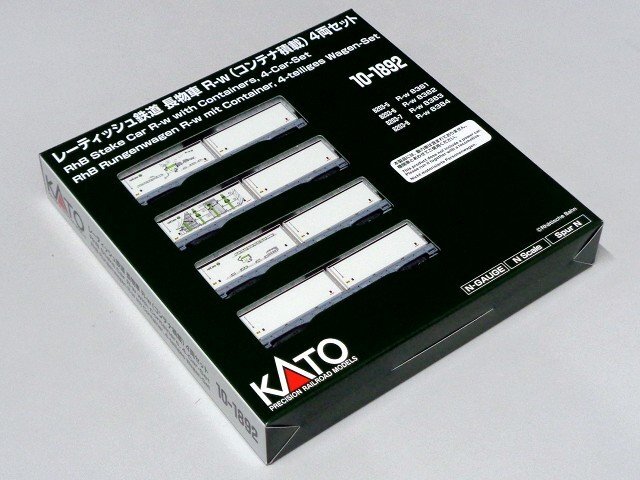 KATO レーティッシュ鉄道 長物車 R-w(コンテナ積載) 4両セット #10-1892