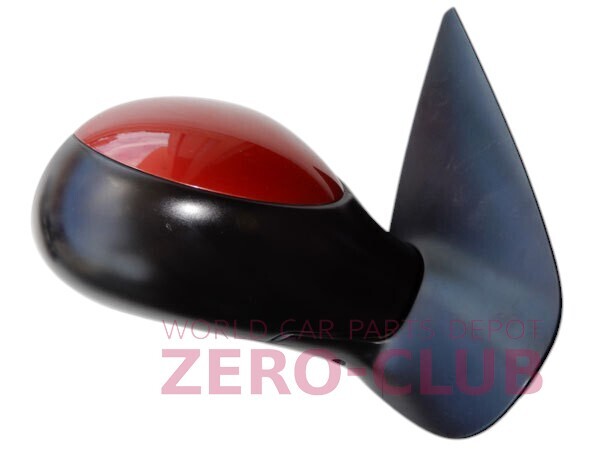 『プジョー206 右H 后期用 純正 右ドアミラーASSY ルシファーレッド 黒カプラー』【1730-58856】