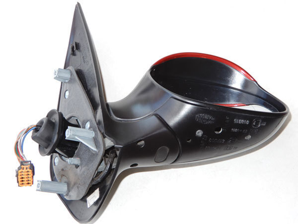 『プジョー206 右H 后期用 純正 右ドアミラーASSY ルシファーレッド 黒カプラー』【1730-58856】