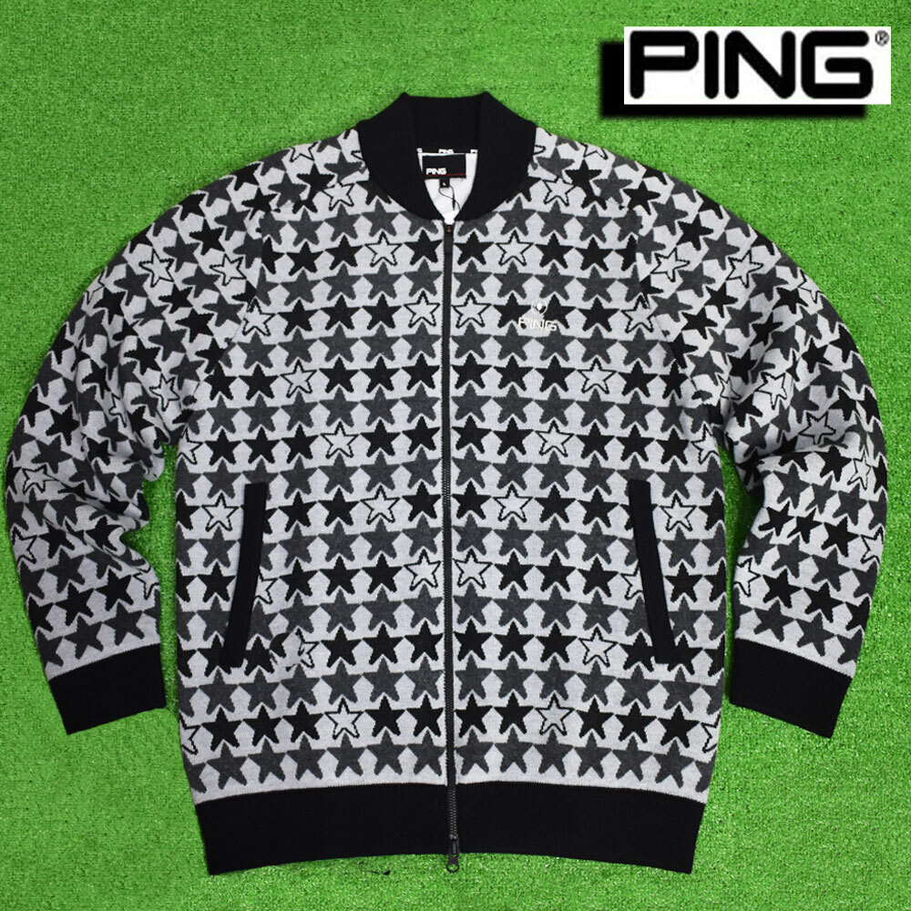 ＰＩＮＧ ピン ゴルフ 防風ニットジャケット【ブラック/Ｌ】新品！