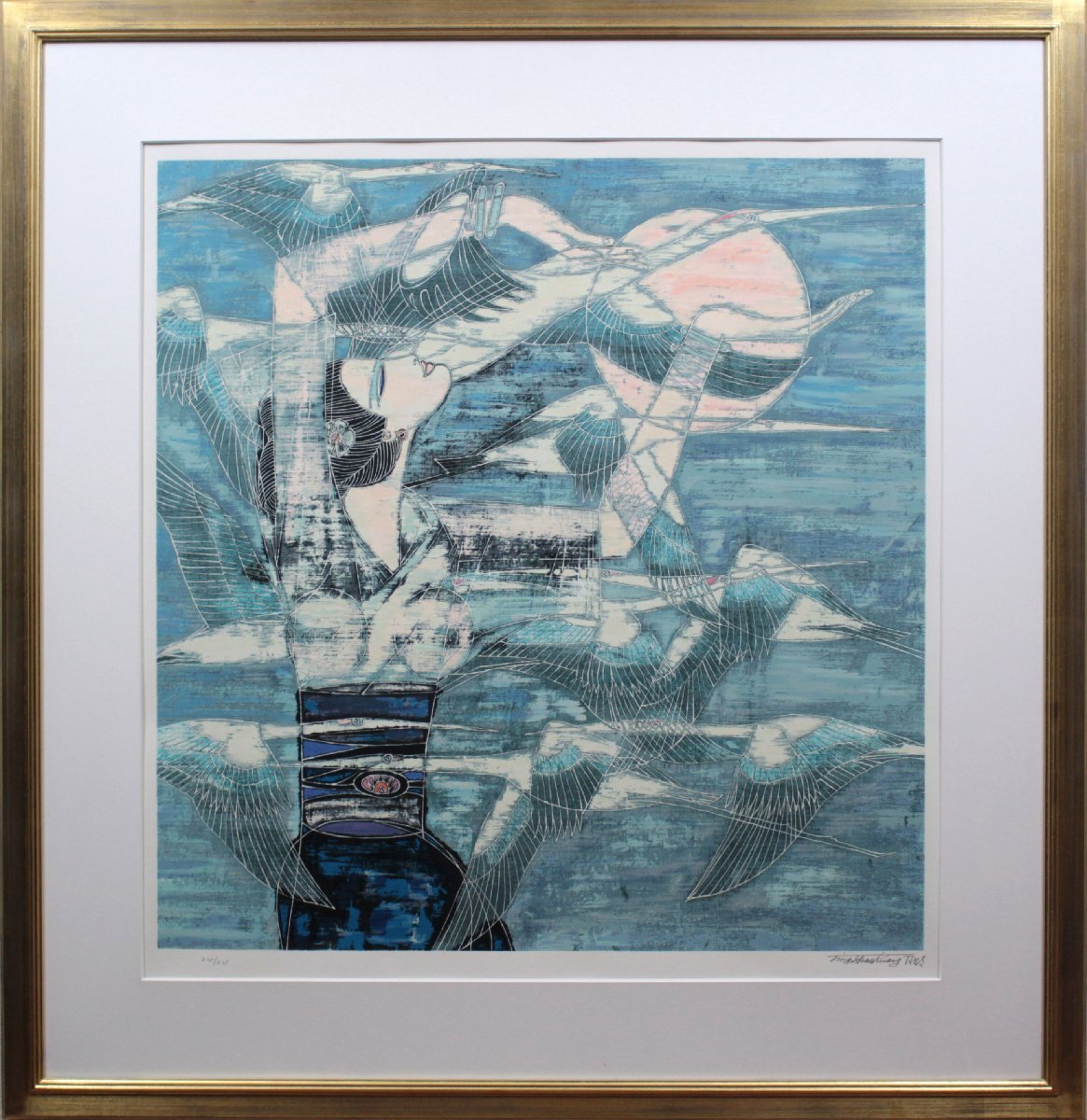 ティン・シャオカン 「そよ風」 シルクスクリーン 版画 絵画 - 北海道画廊