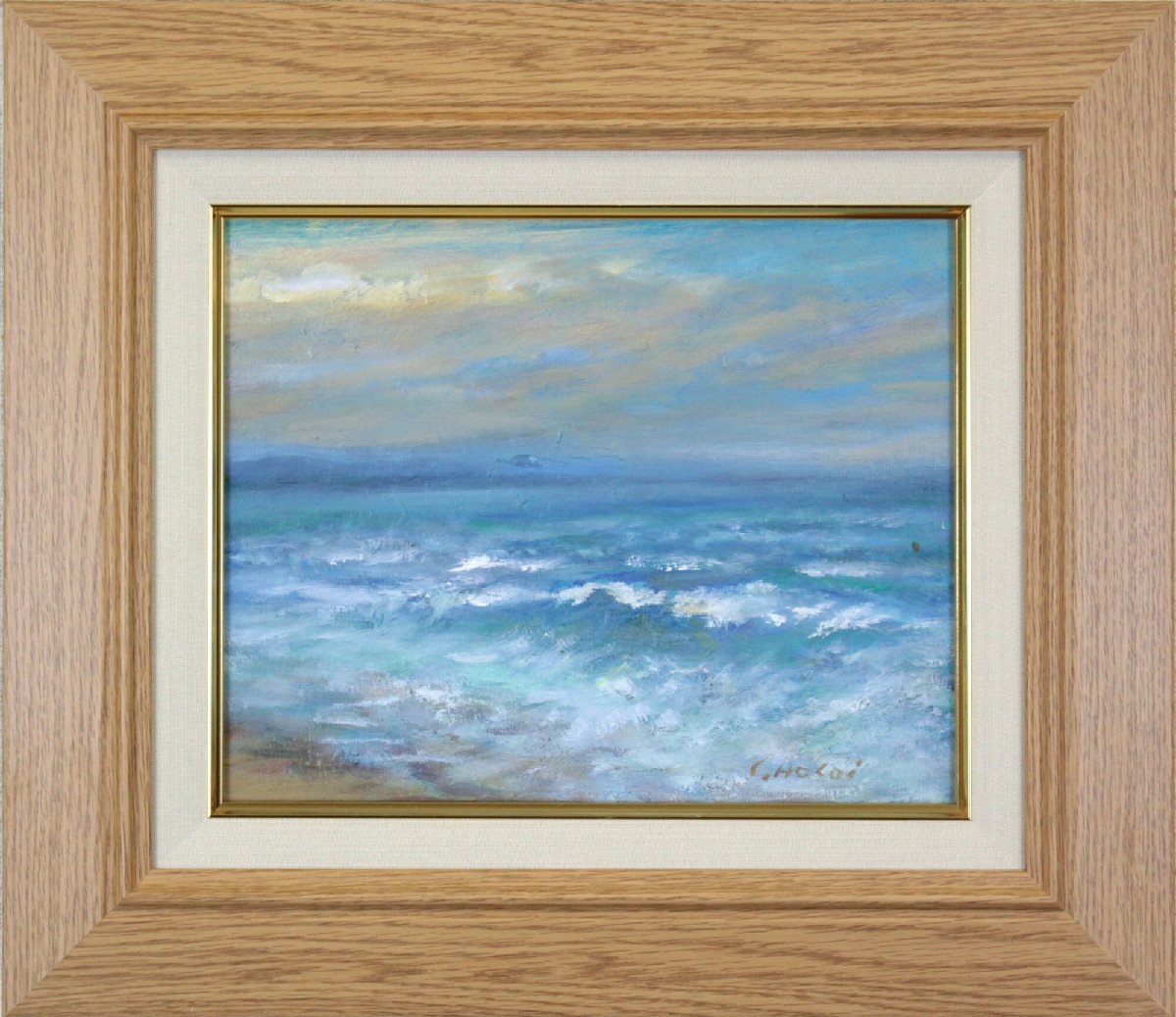 細井四治郎 「海岸」 油絵・油彩画 絵画 - 北海道画廊