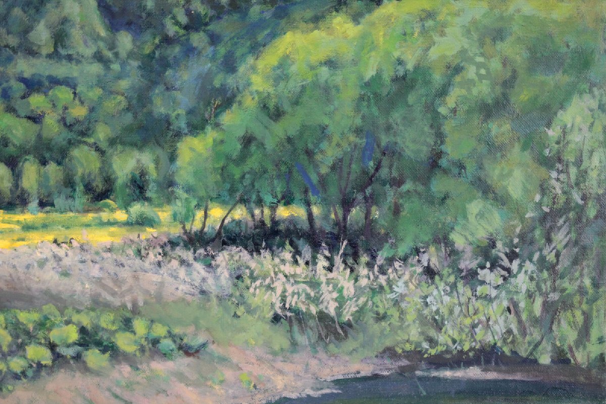 金澤巌 「タンポポの咲く頃（手稲山）」 油絵・油彩画 絵画