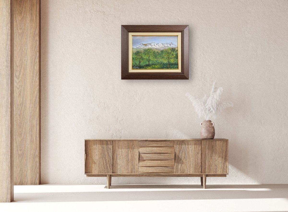 松野郷延江 「雨の前の大雪連峯（緑東大橋志別川