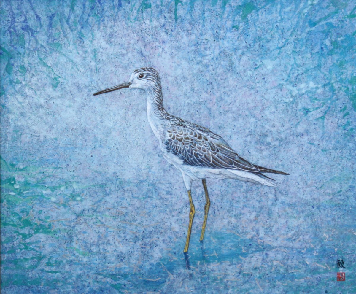 川畑 毅 日本画『鴫』 塩辛く 絵画 - 北海道画廊