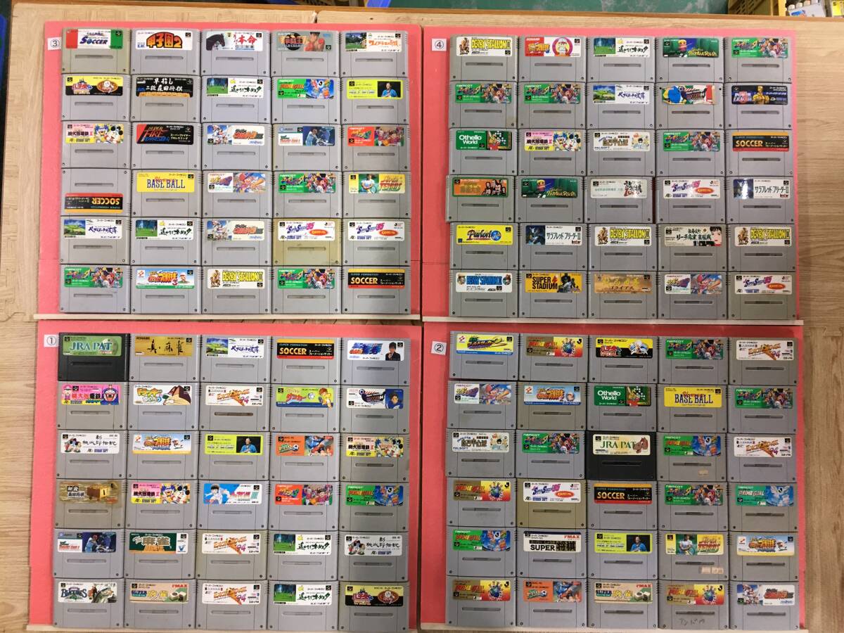 68)ジャンク　スーパーファミコンカセット ソフト　約120個　まとめて大量　SFC