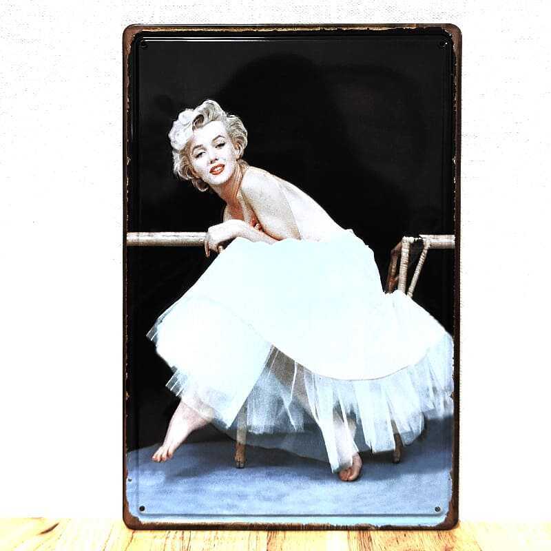 ブリキ看板 アンティーク メタルプレート おしゃれ Monroe White Dress レトロ 壁飾り マリリン・モンロー ディスプレイ ビンテージ