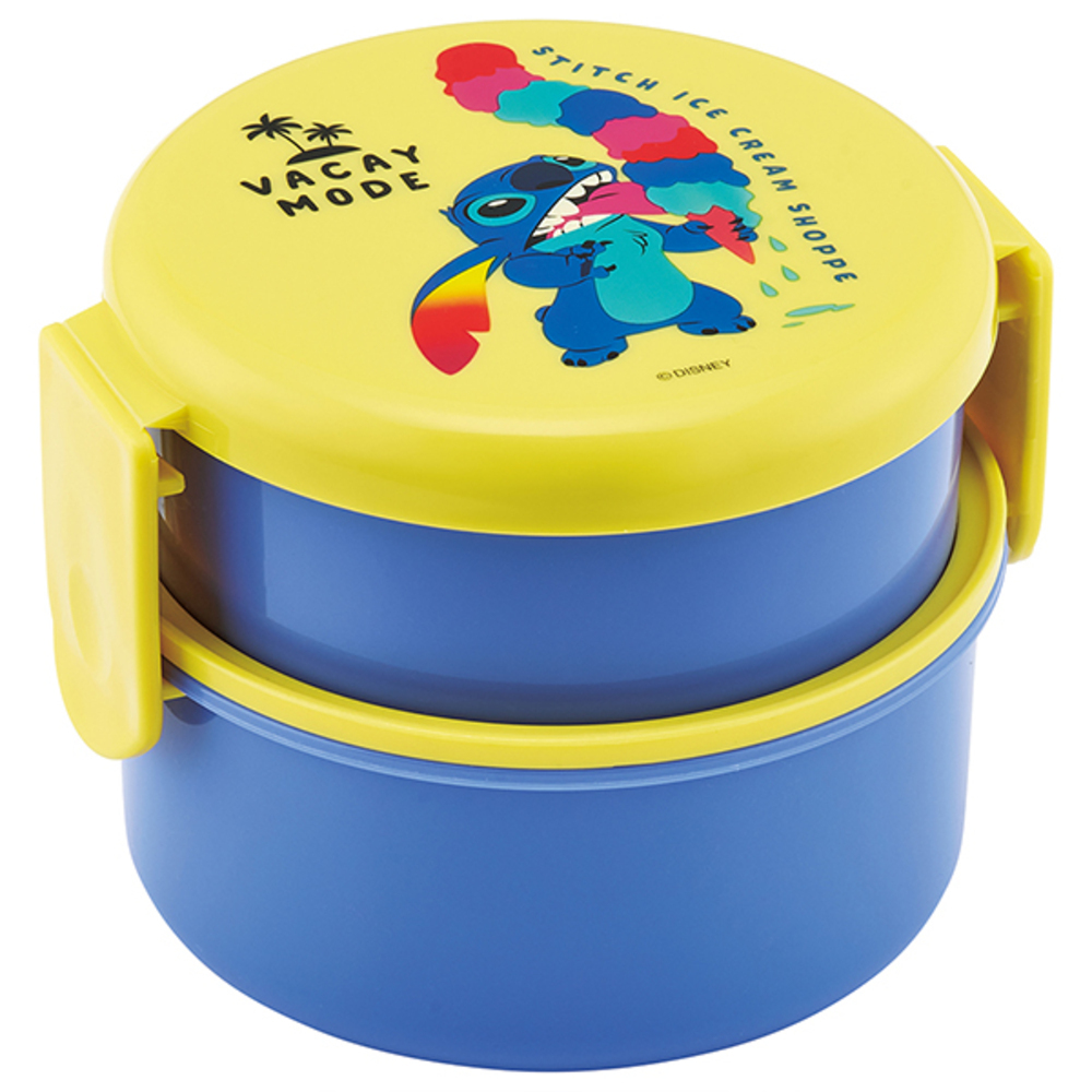 ☆ スティッチカラフル ☆ キャラクター 丸型ランチＢＯＸ２段 ONWR1AG SKATER スケーター ランチボックス 2段 ONWR1AG 弁当箱 お弁当箱