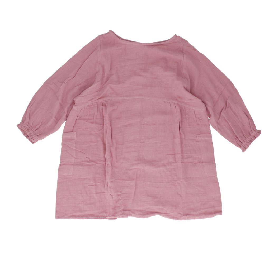 ☆ ピンク ☆ Muslin モスリン かっぽう着 割烹着 おしゃれ エプロン 保育士 かっぽう着 かっぽうぎ レディース 大人かわいい 無地