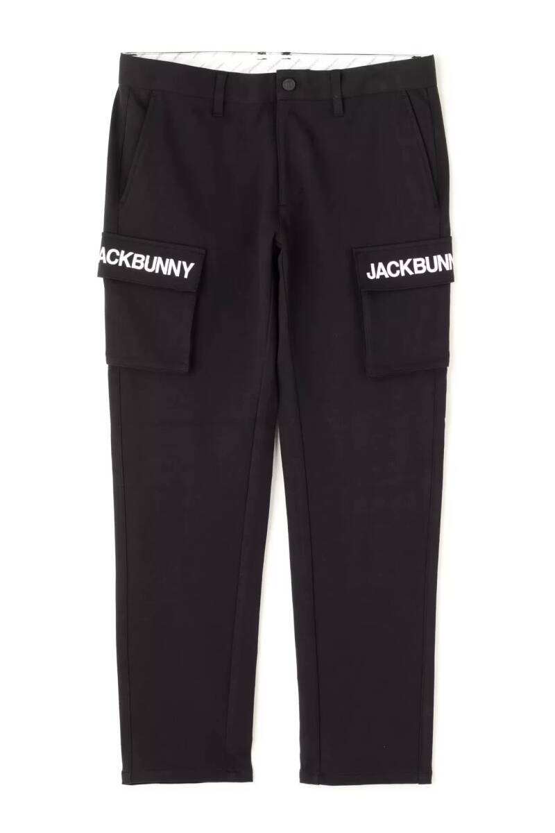 ・未使用 正規品・Jack Bunny!! by PEARLY GATES ジャックバニー!! 秋冬 ロゴ刺繍ジャージツイル ストレッチテーパードパンツ 5号L 定1.7万