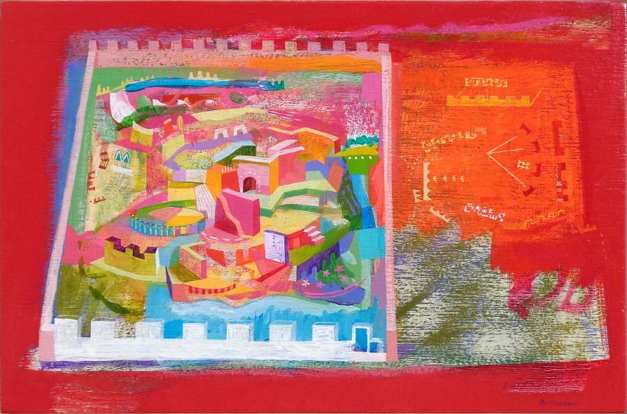 Yahoo!オークション - 真作保証 水越麻子 2000年作『街』4号