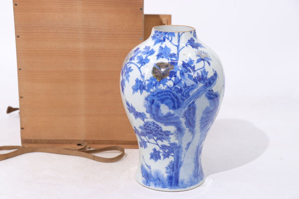 パステル蒔絵花鳥開窓花瓶 工芸品 くらい 美術品 置物
