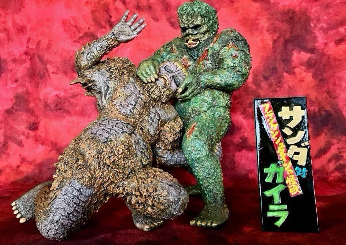 フラケンシュタインの怪獣『サンダ対ガイラ』決戦！晴海埠頭壮絶バトル・レジンキット完成品☆WF2024 夏★タイトルプレート・元箱付属