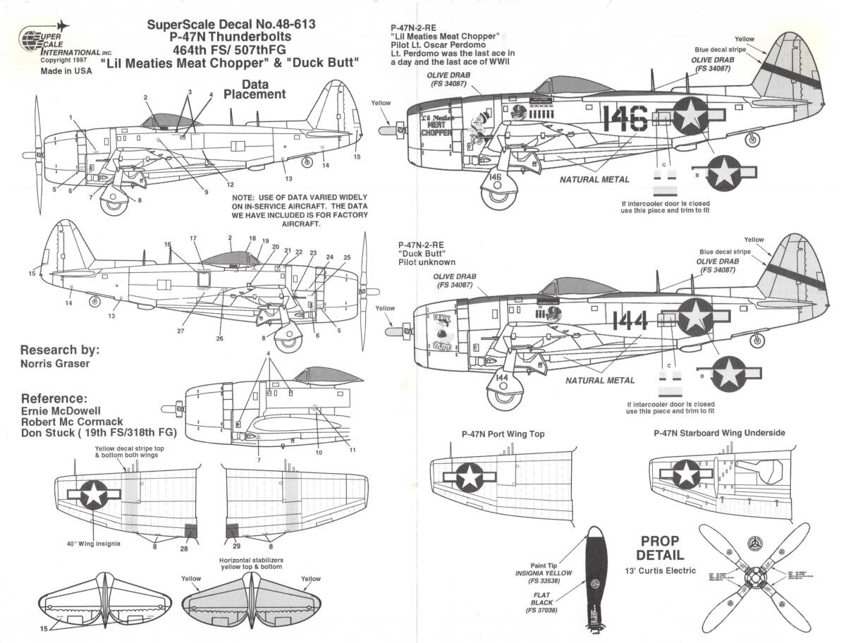 アメリカ SuperScale Decal, 48-613, P-47N Thunderbolts