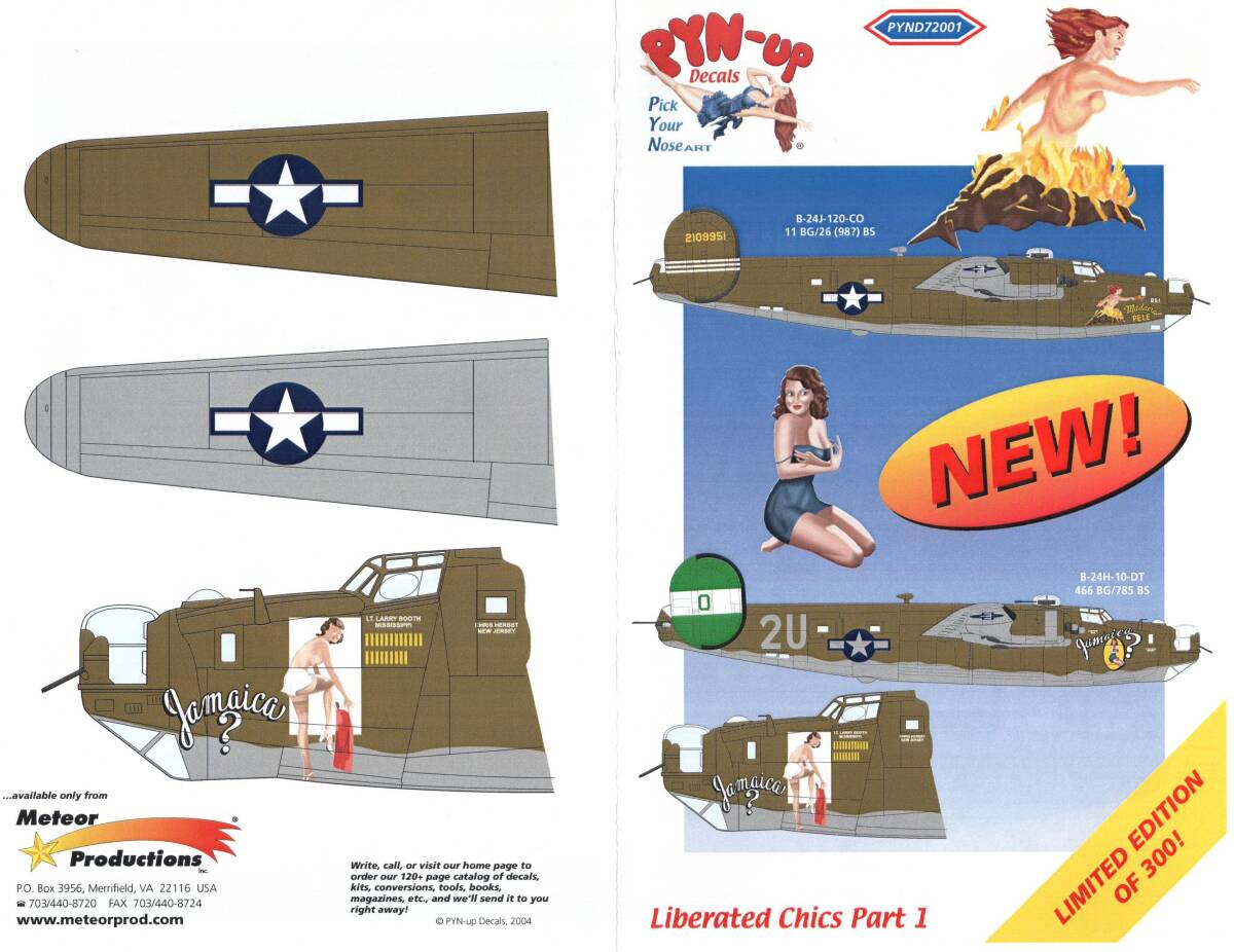 アメリカ Pyn-Up Decals, 72001, Liberated Chics part 1