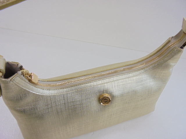【KCM】cie-1104a-GD★未使用?保管品★【CIELO E MARE】ショルダーバッグ ハンドバッグ　ゴールド　約32×16×12.5cm　日本制