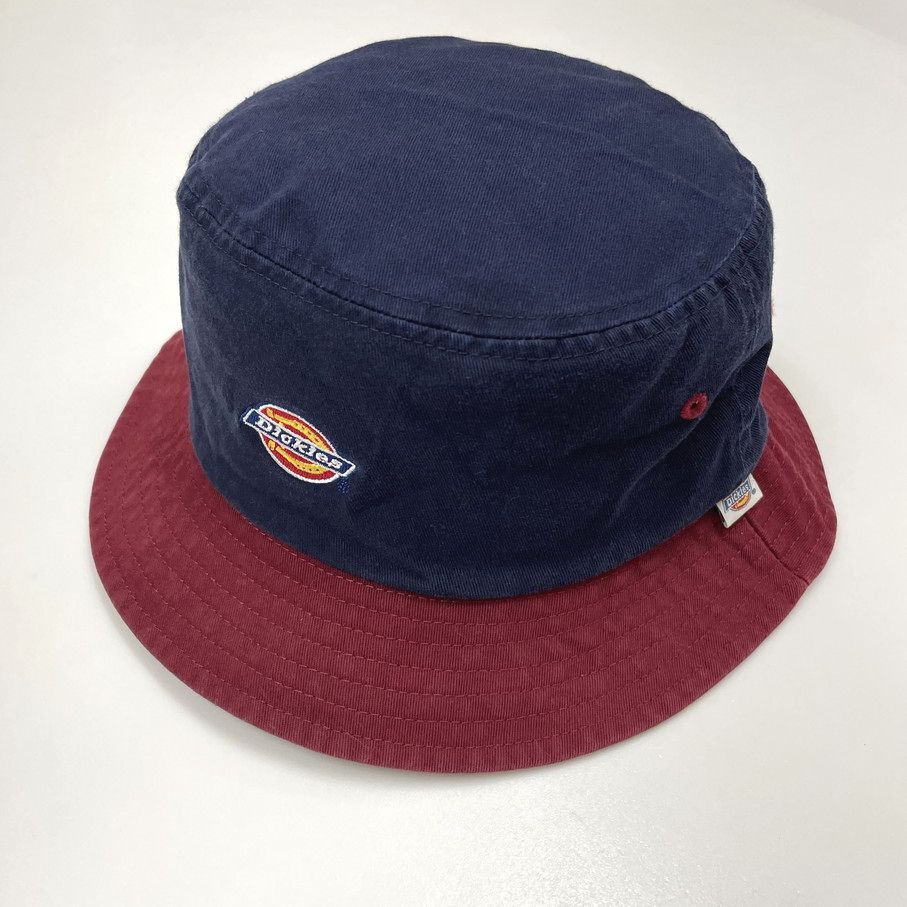 Dickies ネイビー×レッド バケットハット 帽子 スポーツ ゴルフ キャンプ バイク 釣り ワッペン ホワイトタグ アクセサリー ディッキーズ_画像2
