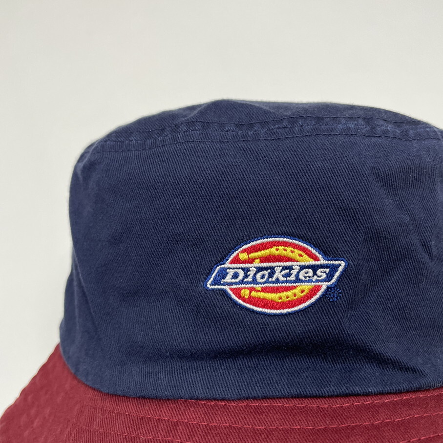 Dickies ネイビー×レッド バケットハット 帽子 スポーツ ゴルフ キャンプ バイク 釣り ワッペン ホワイトタグ アクセサリー ディッキーズ_画像4