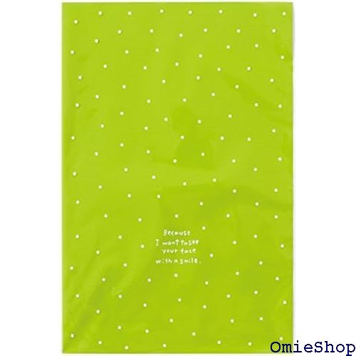 ラッピングバッグ OPP袋 ドット グリーン/緑-M 50枚 DT-O2 3502