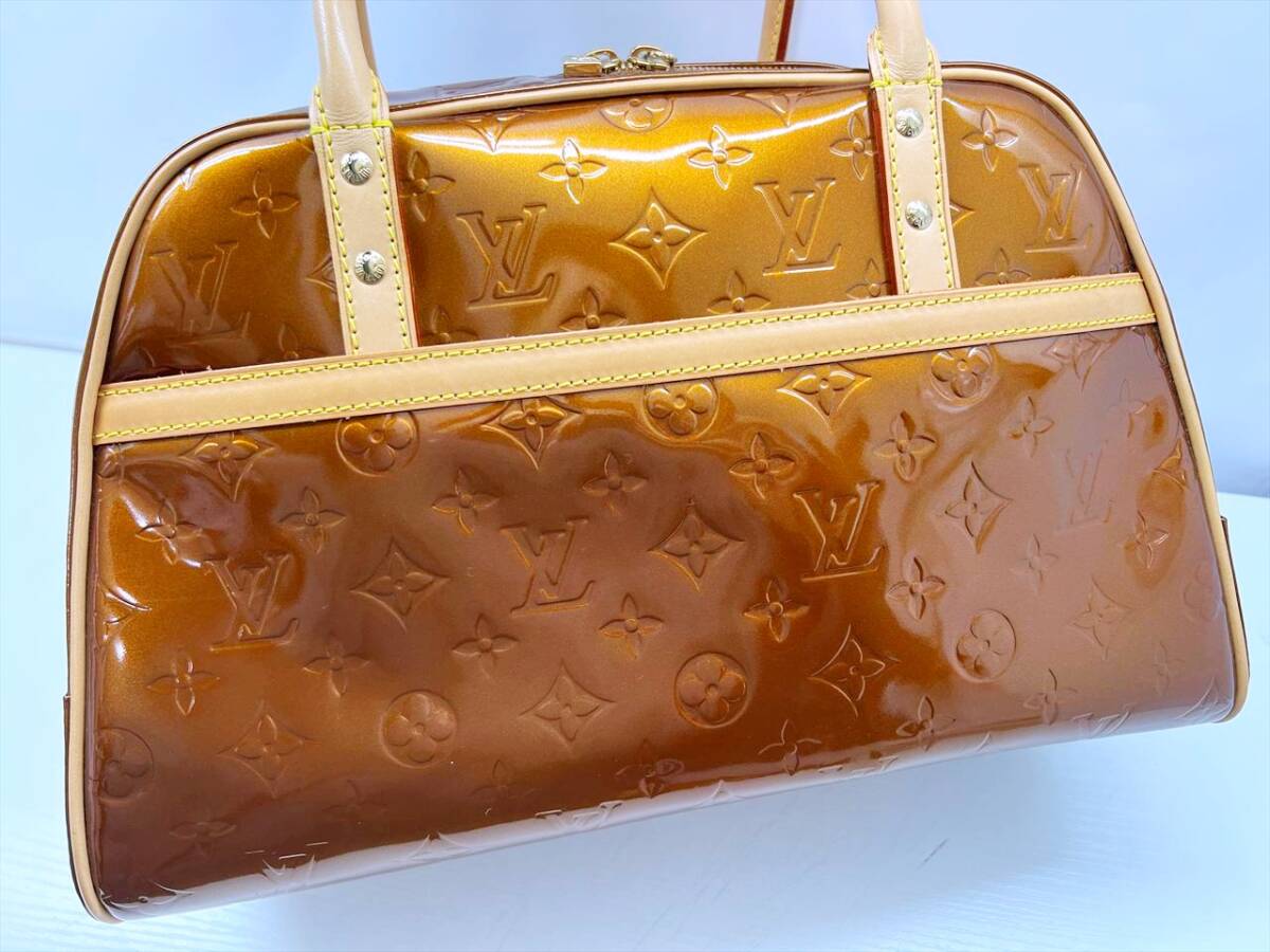 美品　Louis Vuitton　ルイヴィトン　ヴェルニ　トンプキンスクエア　ハンドバッグ　ミニボストン　ブロンズ　M91103