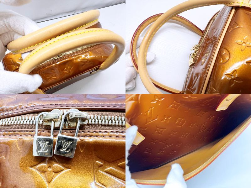 美品　Louis Vuitton　ルイヴィトン　ヴェルニ　トンプキンスクエア　ハンドバッグ　ミニボストン　ブロンズ　M91103