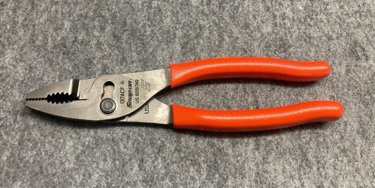 Snap-on スナップオン コンビネーションプライヤー　137ACF オレンジ　シェアカッター付き　新品未使用