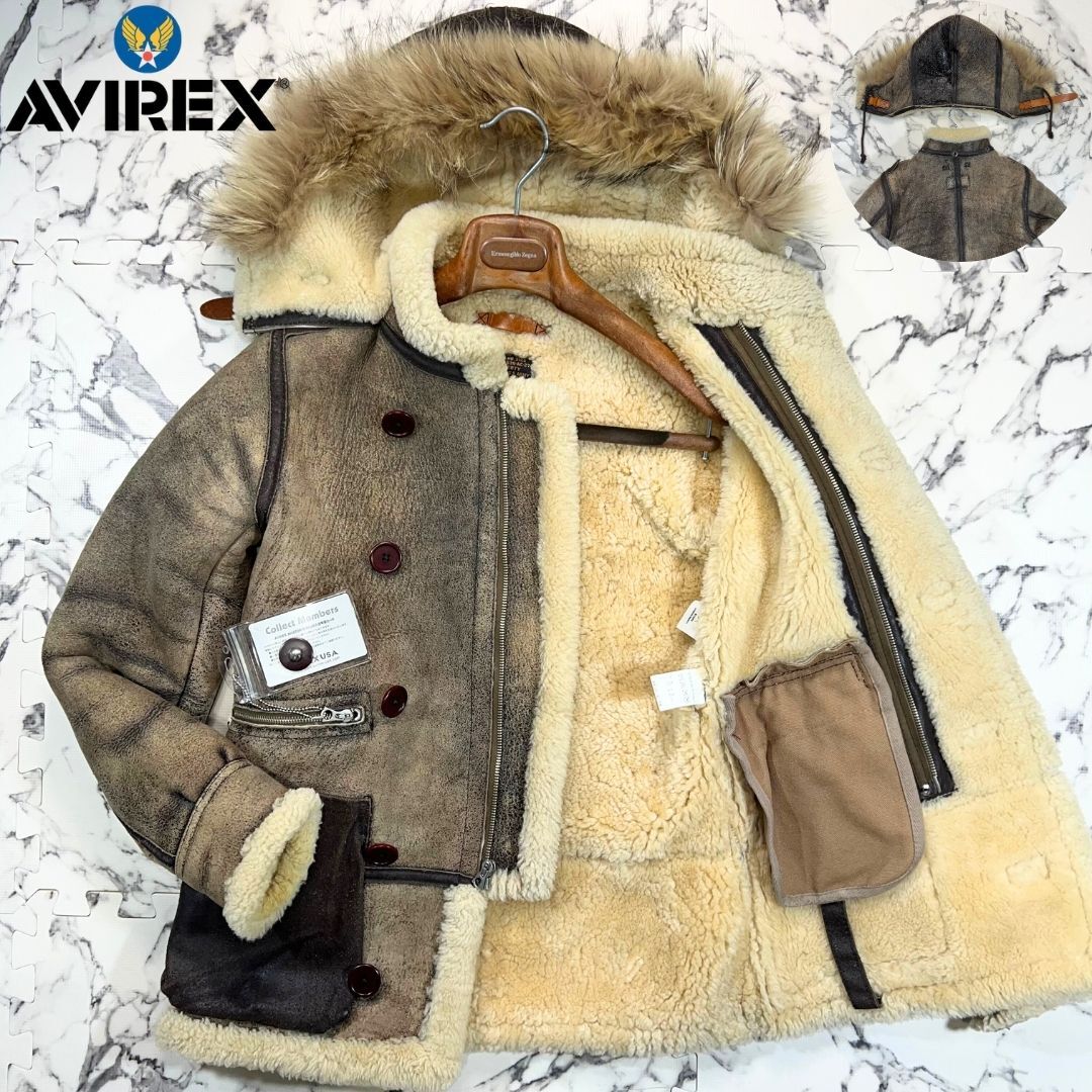 B-7/アラスカ上野商会】○AVIREX アヴィレックス リアルムートン B-7/アラスカ上野商会】○AVIREX アヴィレックス リアルムートン