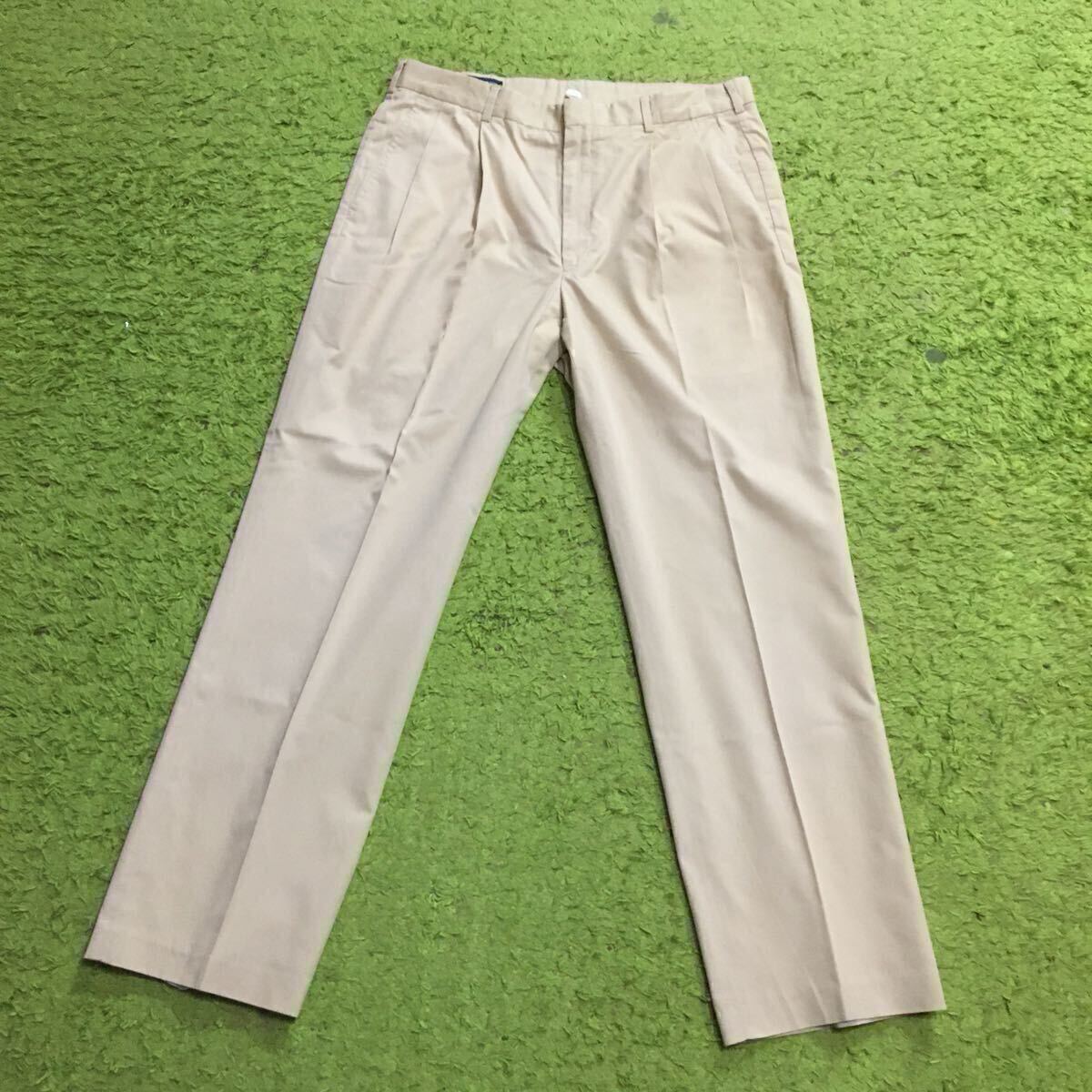 【made in USA】90's Americanclothing/LANDS'END/W34REGULAR/khaki/Trouser/poly65:co35/2tuck/状態good/