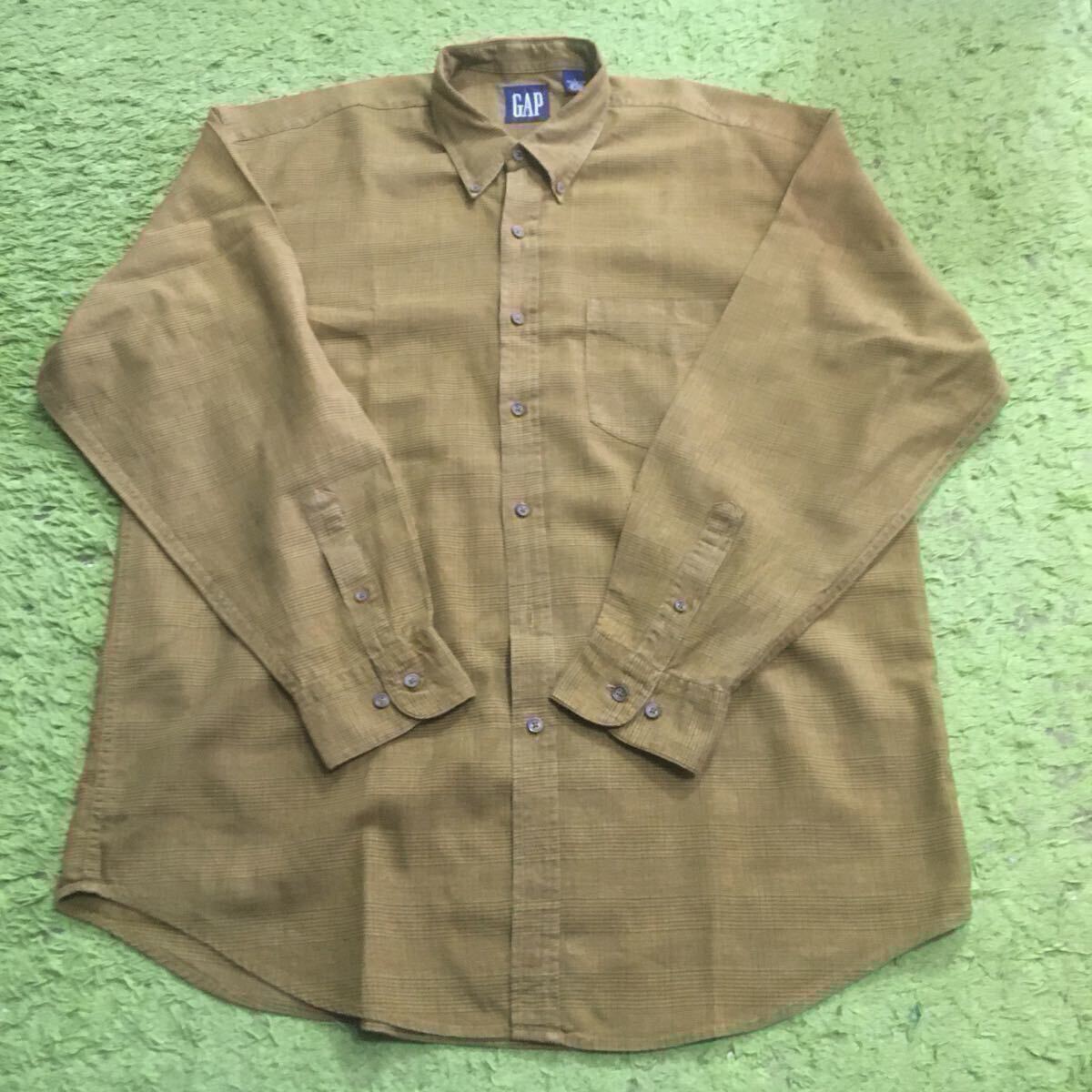 【made in Indonesia】80's Americanclothing/GAP/ ［OLD GAP］/buttondownshirt/sizeL/JAPAN LL/1988~1991bigtag/browncheckbody/