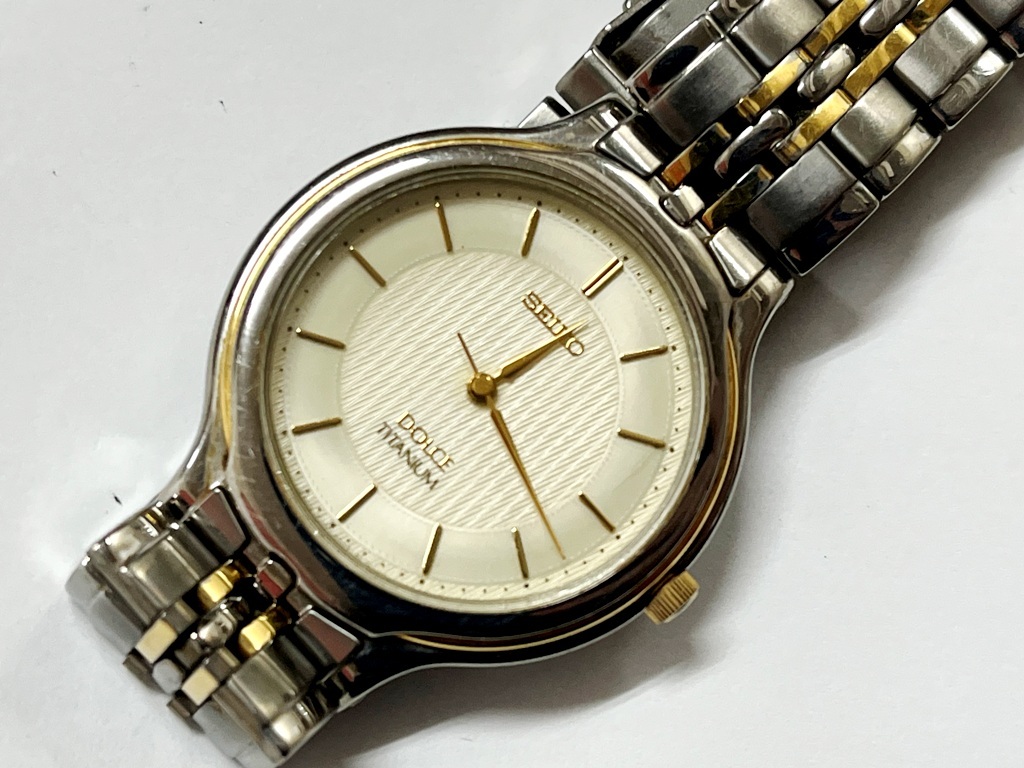 ☆SEIKO/セイコー ドルチェ チタニウム 8J41-6120 メンズ腕時計《電池交換済/中古品》☆