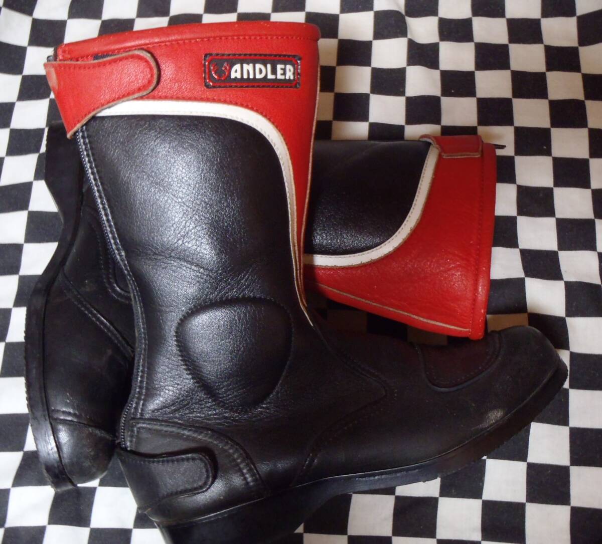 ジャンク品★ANDLER★MADE IN JAPAN★バイクブーツ★２５ｃｍ★5EE★RADIAL★SENCE★ライダー★ガレージ★レトロ★昭和　