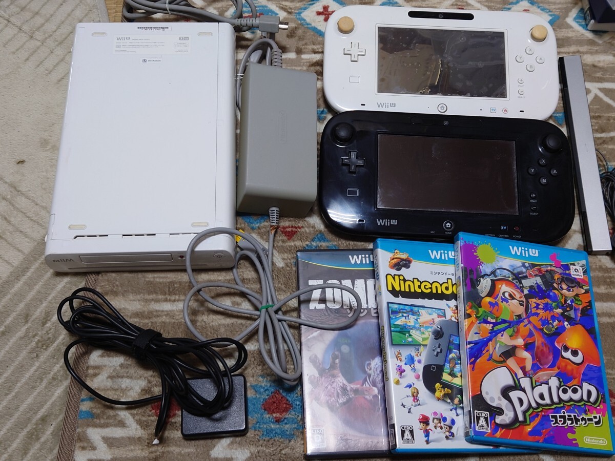 WiiU 本体 ゲームパッド ケーブル類 ソフト 3個