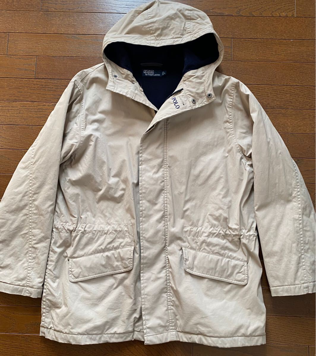 ポロラルフローレン POLO RALPH LAUREN マウンテンパーカ ラバーコーティング 裏地フリース素材 マウンテンジャケット モッズコートサイズL_画像2