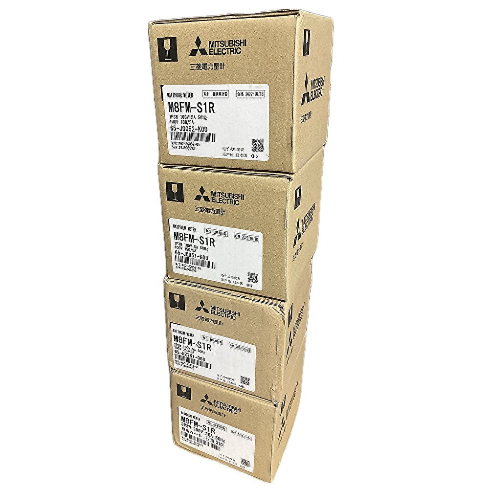 ◆＜4台セット＞ 三菱電機 普通電力量計 単相3線式＆三相3線式 100V＆200V 各種アンペア 50Hz用【M8FM-S1R】