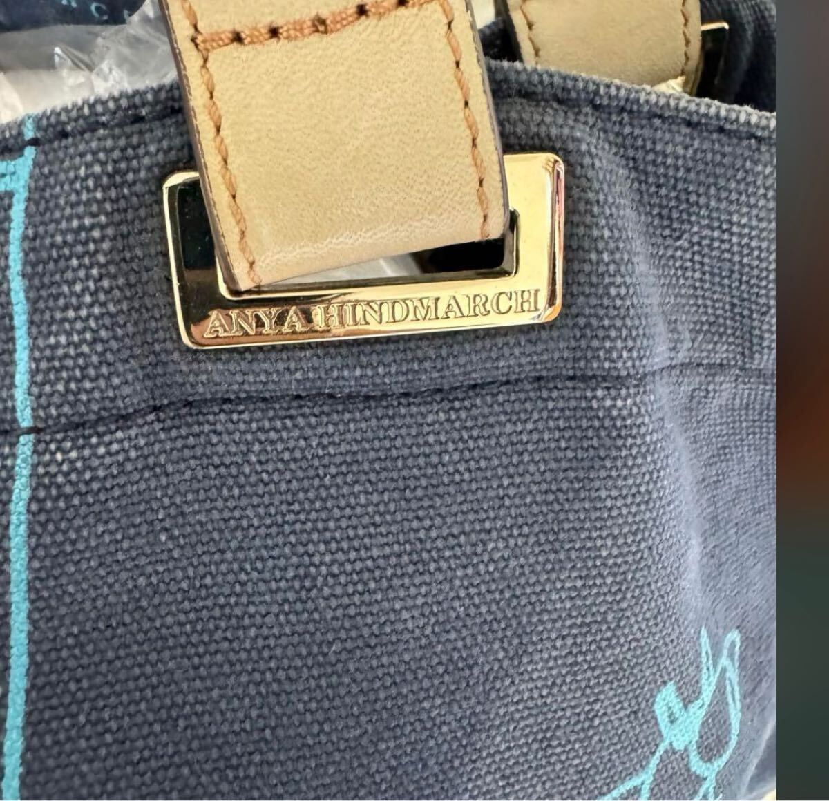  Anya Hindmarch большая сумка парусина кожа животное игрушка 