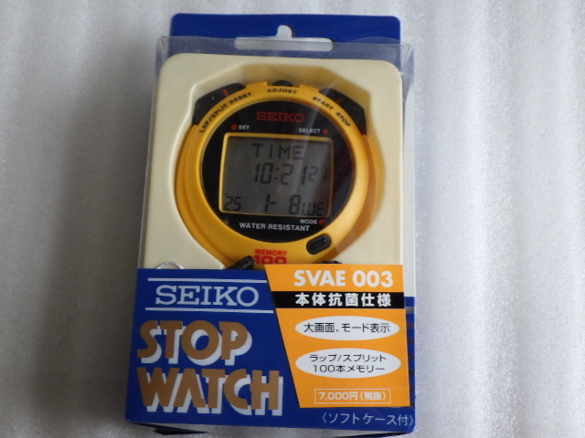 未使用 SEIKO セイコー デジタル ストップウォッチ S051-4000 イエロー 電池交換 動作品 ｖ010810