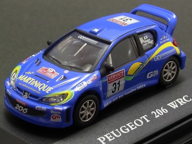 ☆☆日曜夜☆ルース☆PEUGEOT 206 WRC☆2001 SANREMO☆SIMON JEAN-JOSEPH☆CARARAMA☆HONGWELL☆1/72