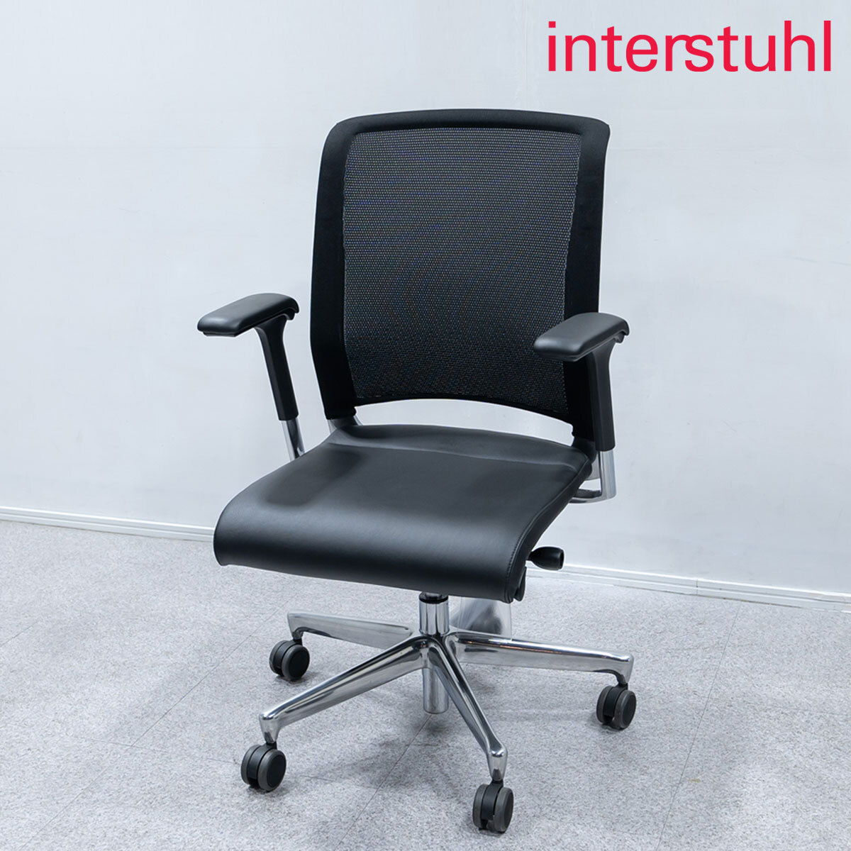 Interstuhl インタースツール XANTOS サントス オフィス キャスター チェア レザー メッシュ ブラック 定価34万
