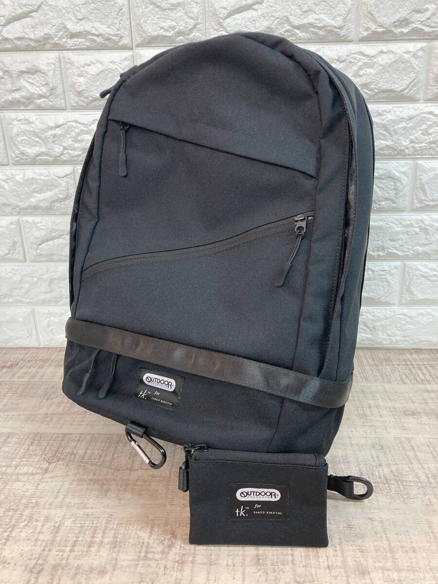 ☆美品　OUTDOOR for TAKEO KIKUCHI アウトドア×タケオキクチ　コラボ　リュックサック　バックパック　BLACK 小物ケース付