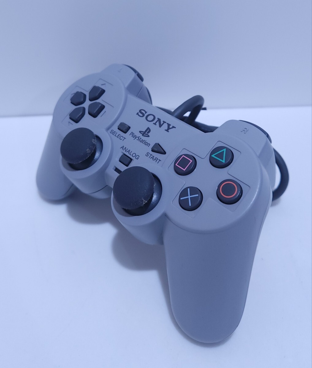 SONY Sony PlayStation PS1 управление двойной амортизаторы рабочее состояние подтверждено SCPH-1200 редкий товар прекрасный товар / рабочий товар (X-11)