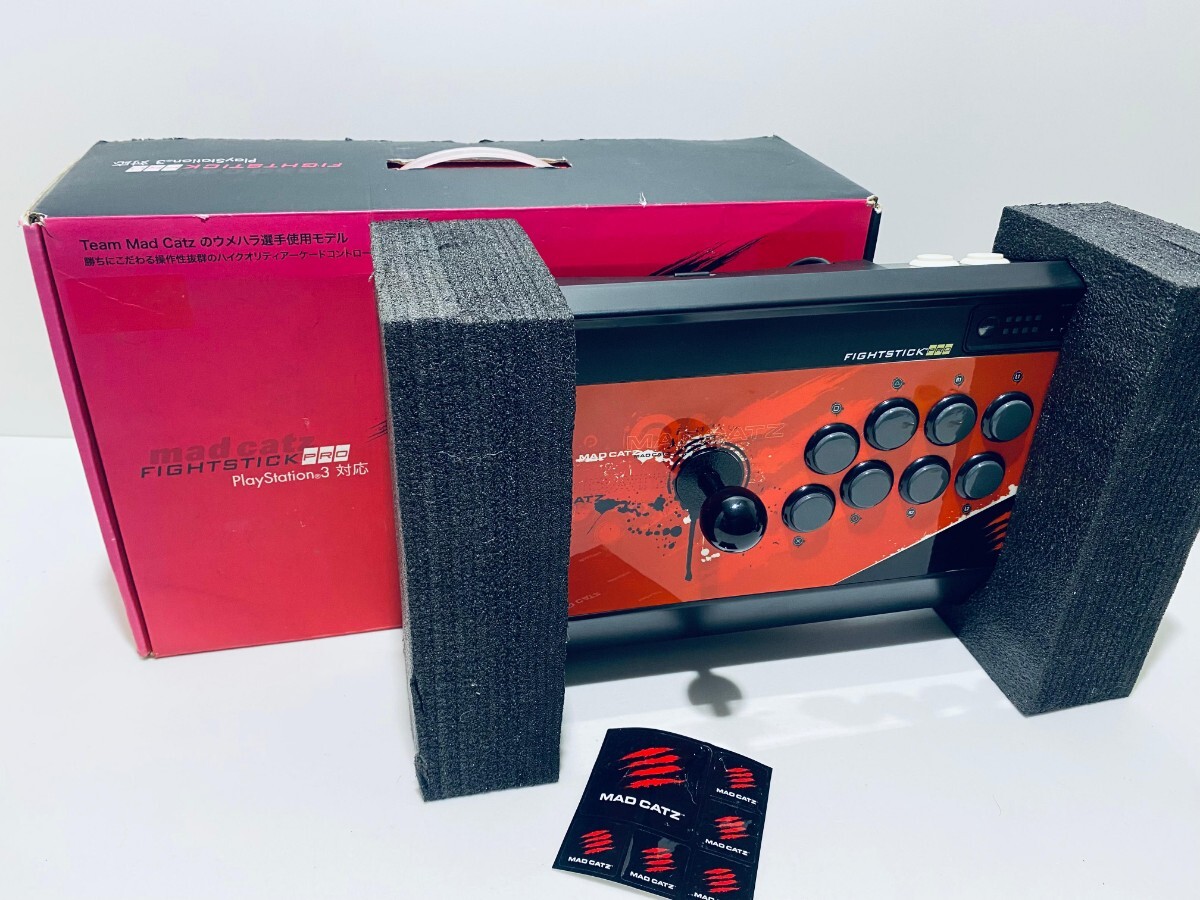 PS3 Mad Catzアーケード ファイトスティック プロMC3-FS-MC-PROマッドキャッツ, アケコン, アーケードコントローラ 箱付 美品/動作品(S-5)