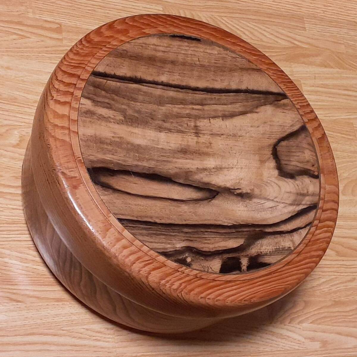 割引価格 茶びつ 肥松(コエマツ) 幅29cm 高13.1cm 黒柿はめ込み 手作り 木工、竹工芸