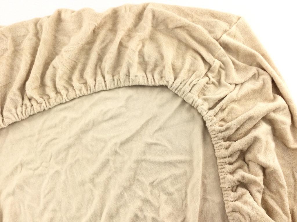 タオルシーツ のびのび ぴったりフィット 楽ちん設置 セミシングル～シングル 幅80x185x30cm オークベージュ