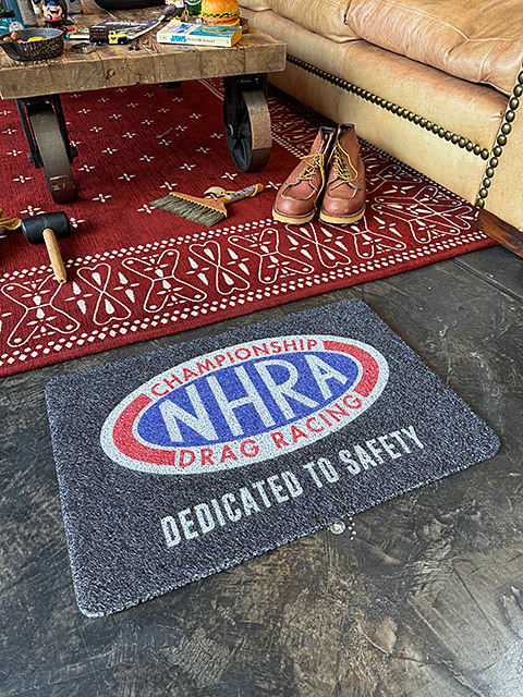 USA　モーター企業　ガレージ　コイルマット　（NHRA）　靴のままで使う玄関マット ■ アメリカン雑貨 アメリカ雑貨