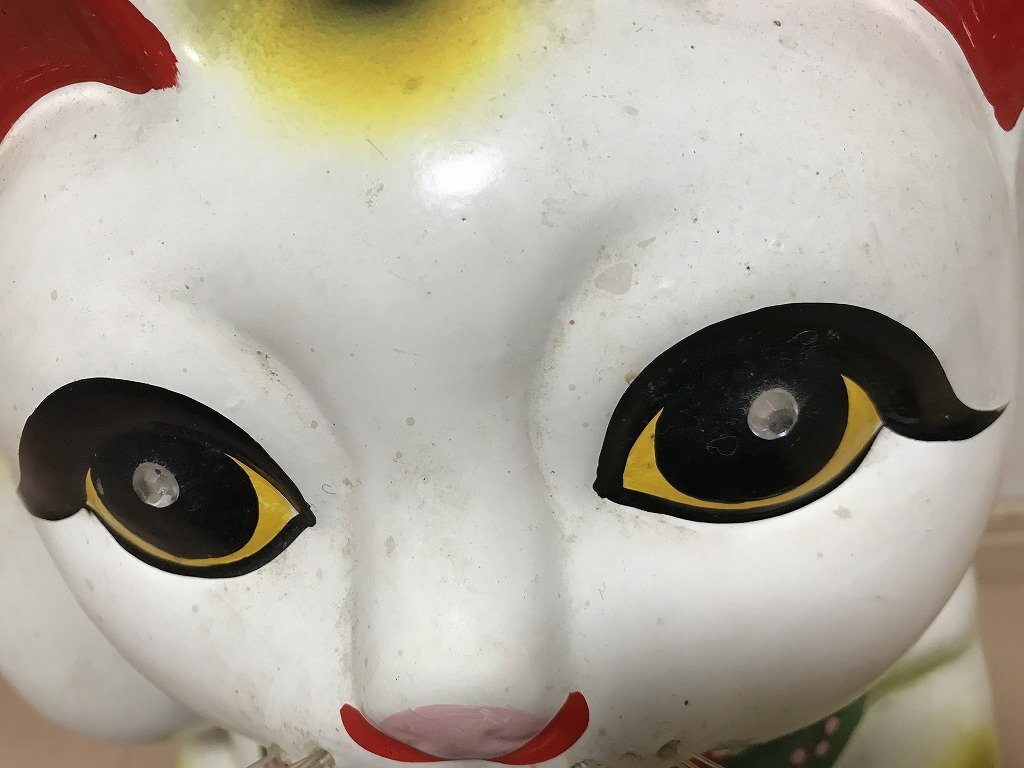 ☆昭和レトロ 【重量3kg】 希少 大型 白猫 招き猫 置物 オブジェ ☆昭和レトロ 【重量3kg】 希少 大型 白猫 招き猫 置物 オブジェ