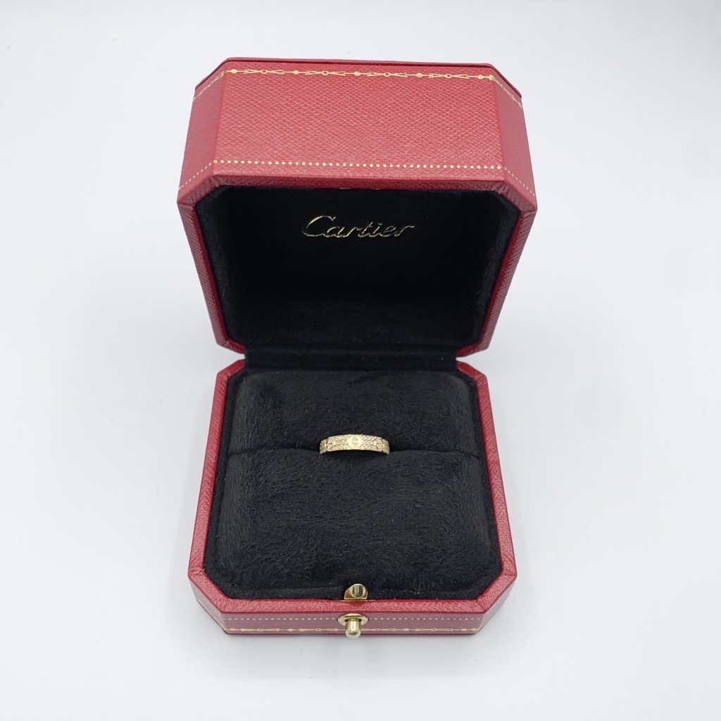 【仕上済】カルティエ ミニラブリング 7號(hào) YG ダイヤ 7 47 K18YG レディース リング?指輪 CARTIER