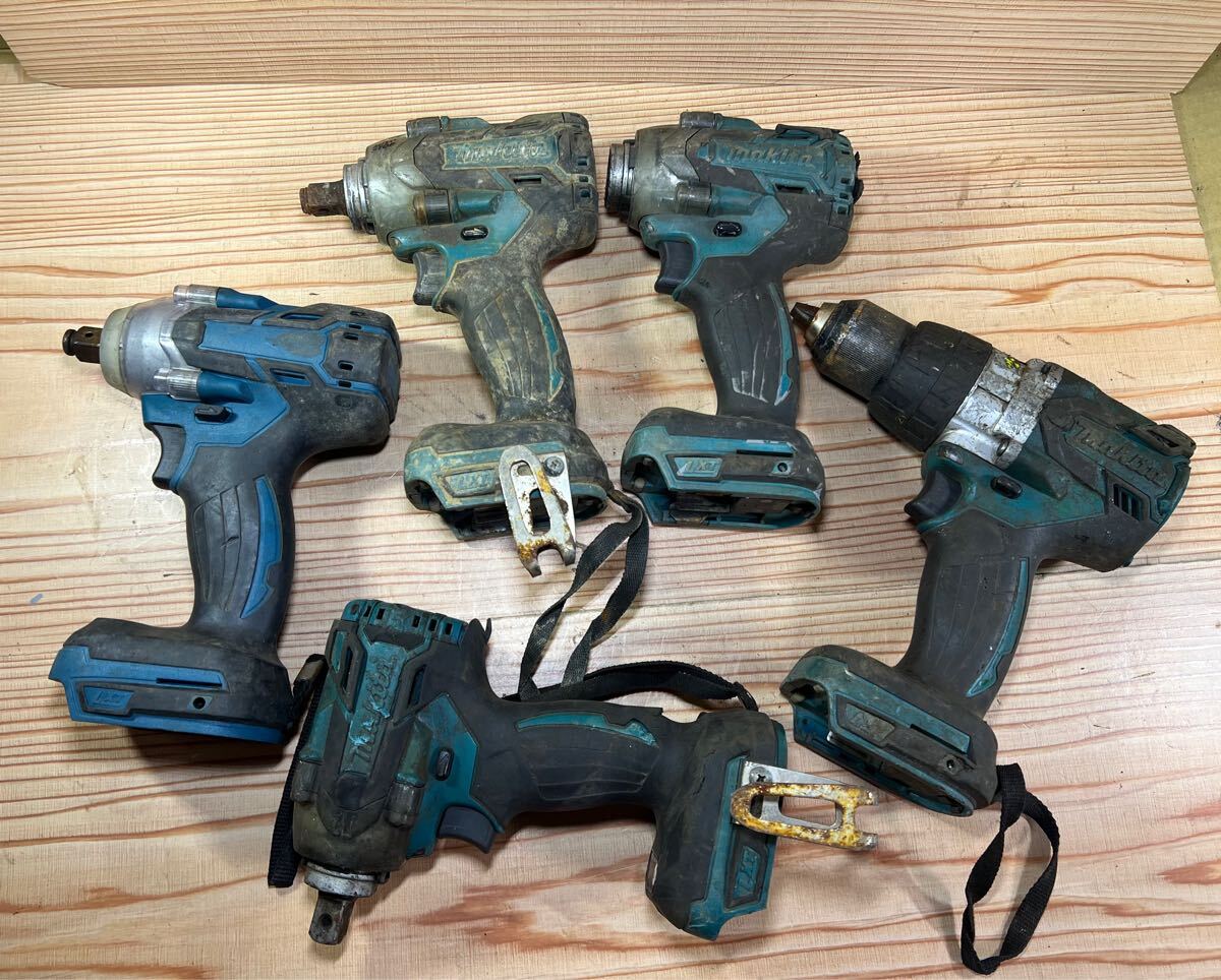 P0116-5. マキタ makita 18V 充電式インパクトレンチ TW285D +他3点(5個セット)本体のみ 現状品＊ジャンク